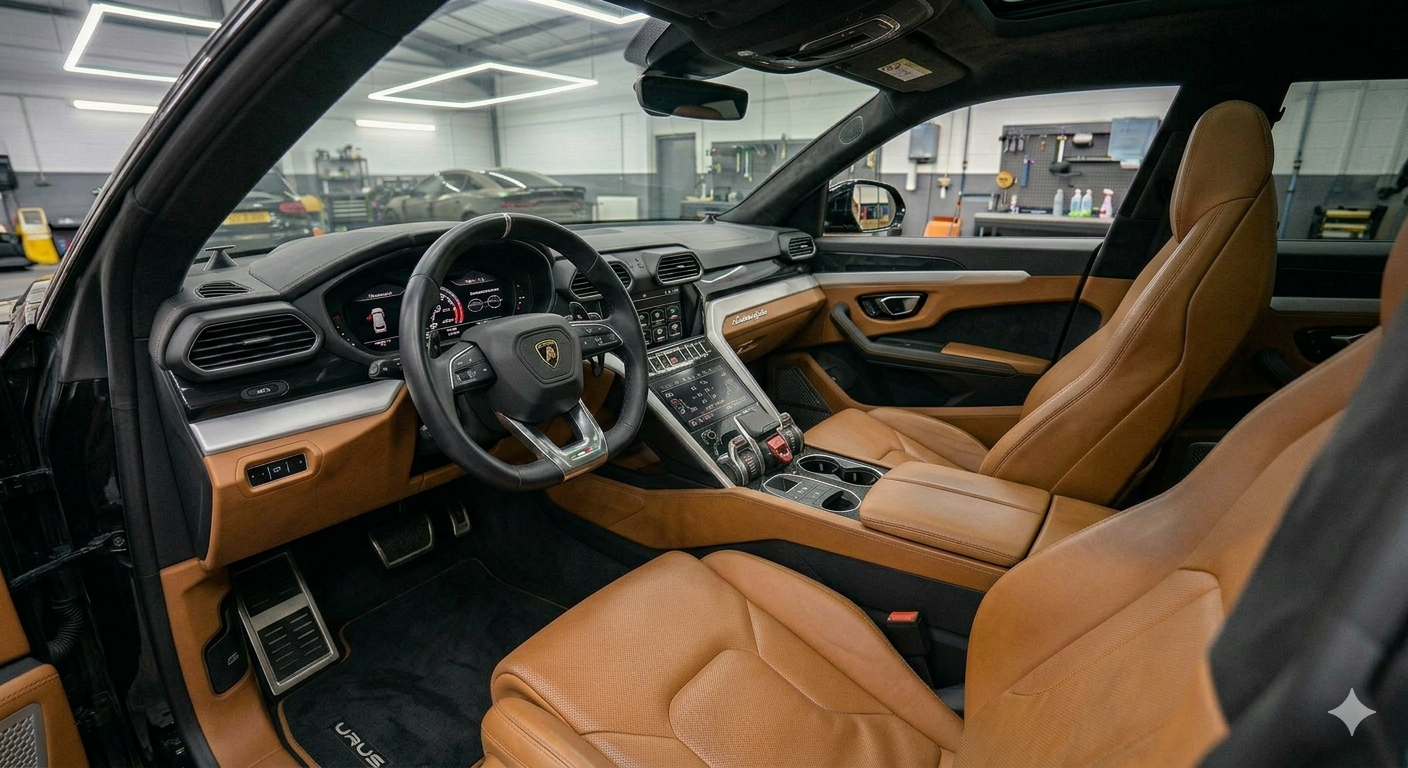 Avant/après nettoyage intérieur Lamborghini Urus — LuxeDetail Lyon