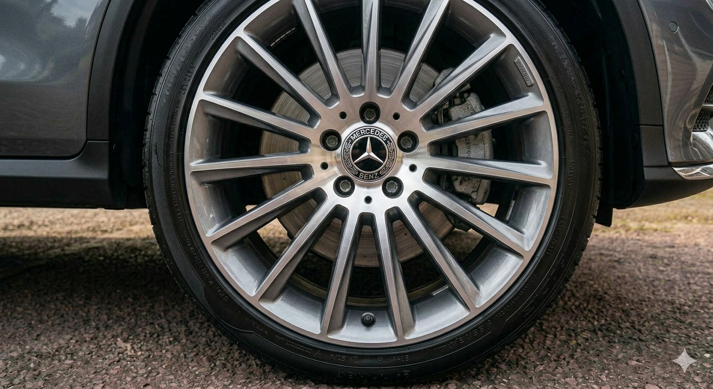 Avant/après décontamination jante Mercedes — LuxeDetail Lyon